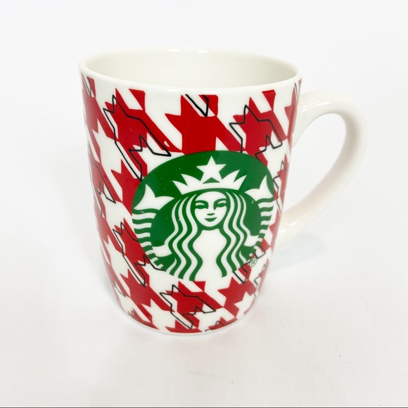 Starbucks Ceramic Holiday Coffee Tea Mug Cup Checkered Red White